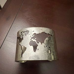 Boutique Silver Map Cuff Bracelet
